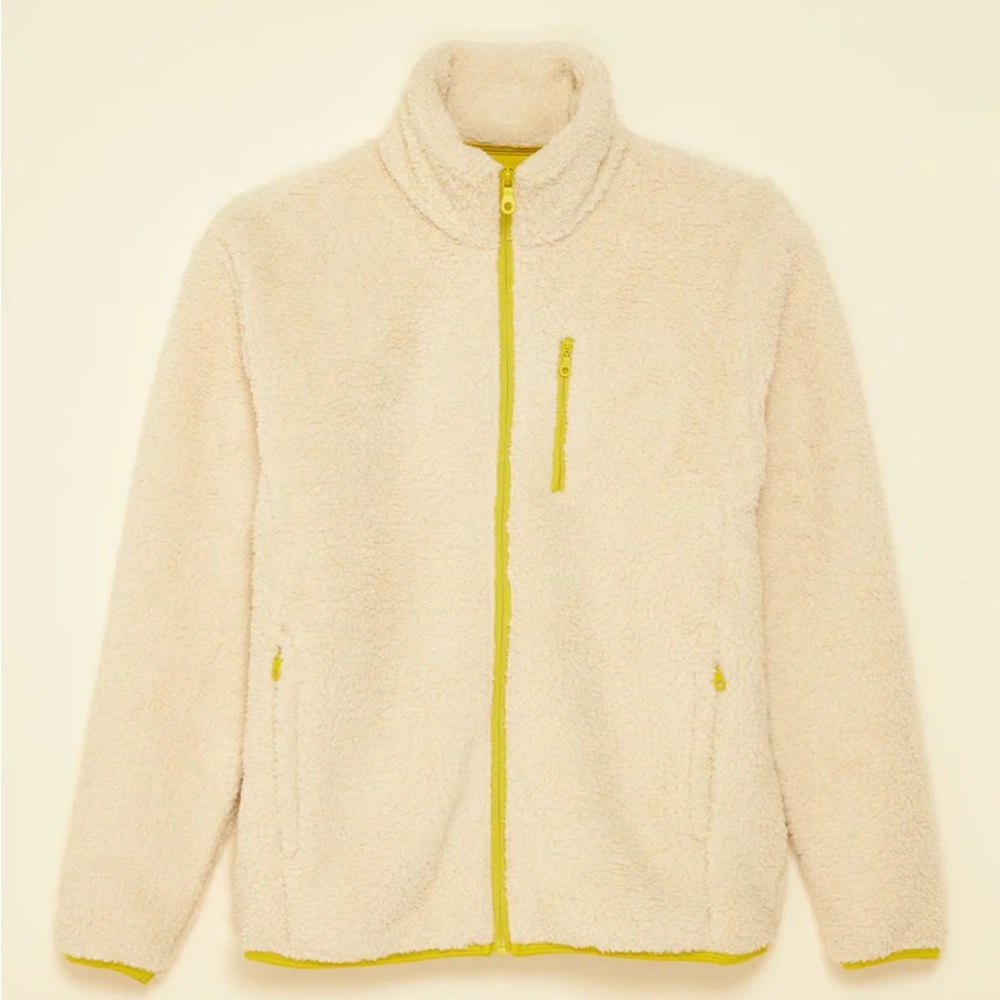 Girlfriend Collective Cream Recycled Full-Zip Fleece
